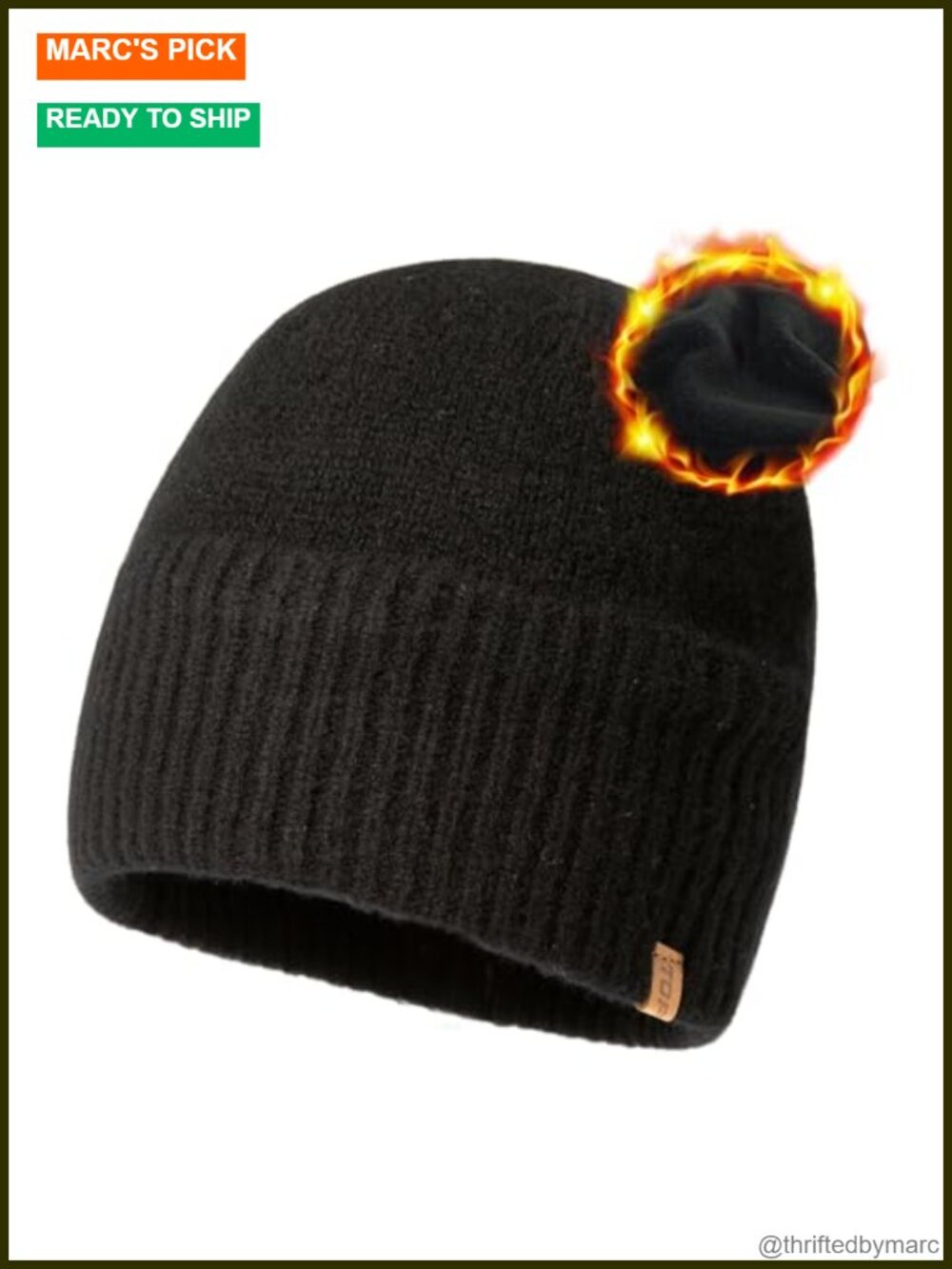 Merino Wool Beanie Soft Polartec Fleece Lined Winter Skull Cap